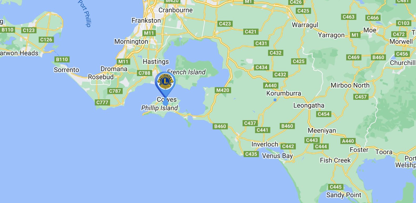 Phillip Island lions Map