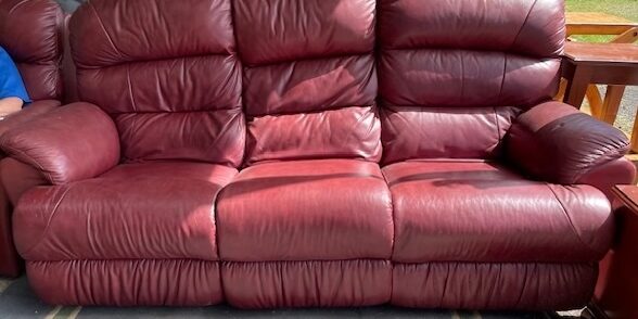 Red leather couch