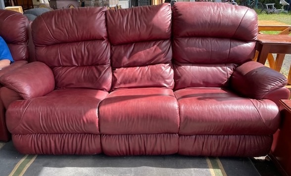 Red leather couch
